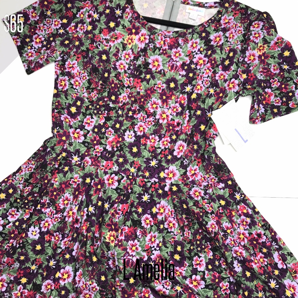 FLORAL!!! LuLaRoe Amelia Dress Pockets Pleats